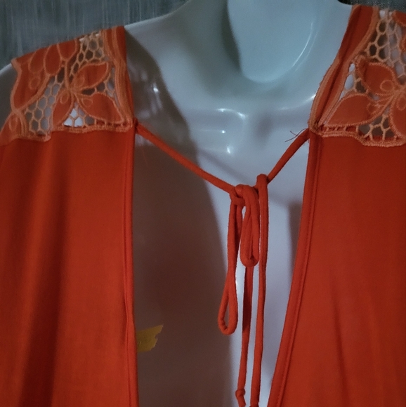 🌼3 for 30🌼Orange H.I.P Hispania Top Embroidered halter Tank sz M - Picture 4 of 7